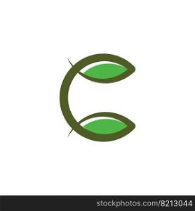 bio leaves letter c logo eco icon design