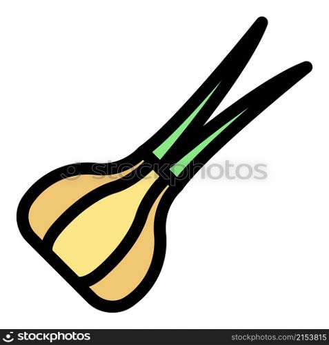 Bio onion icon. Outline bio onion vector icon color flat isolated. Bio onion icon color outline vector