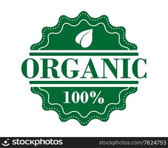 Bio organic label in green color for fresh health food or another ecology design