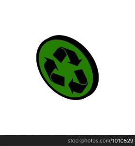 bio recycling symbol in isometry flat style, vector. recycling symbol in isometry flat style, vector