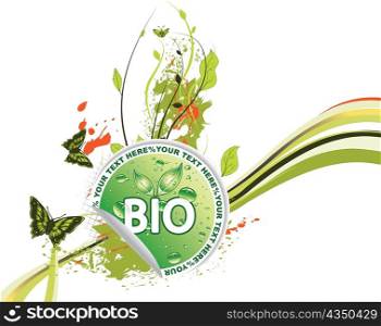 bio sticker with floral