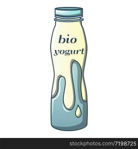 Bio yogurt bottle icon. Cartoon of bio yogurt bottle vector icon for web design isolated on white background. Bio yogurt bottle icon, cartoon style