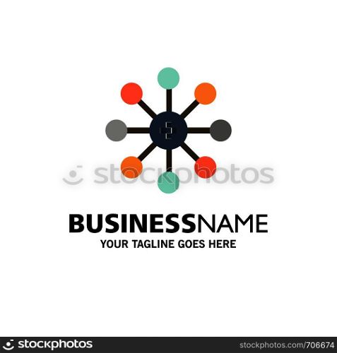 Biochemistry, Biology, Cell, Chemistry Business Logo Template. Flat Color