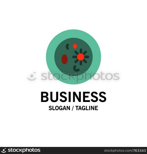 Biochemistry, Biology, Chemistry, Dish, Laboratory Business Logo Template. Flat Color