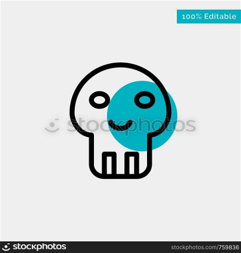 Biochemistry, Danger, Dangerous, Death turquoise highlight circle point Vector icon