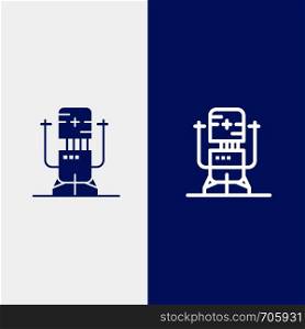 Biochip, Bot, Future, Machine, Medical Line and Glyph Solid icon Blue banner Line and Glyph Solid icon Blue banner