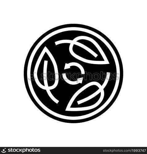 biodegradable cosmetic glyph icon vector. biodegradable cosmetic sign. isolated contour symbol black illustration. biodegradable cosmetic glyph icon vector illustration