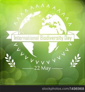 Biodiversity background with earth and ribbon.Vector