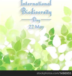 Biodiversity international day background with fresh green leaves.Vector
