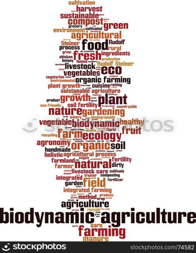 Biodynamic agriculture word cloud concept. Vector illustration