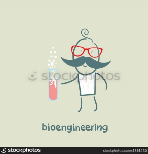 bioengineer holding a test tube