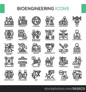 Bioengineering , Thin Line and Pixel Perfect Icons