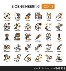 Bioengineering , Thin Line and Pixel Perfect Icons