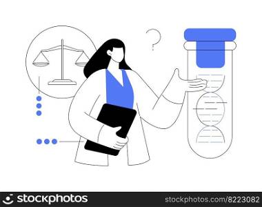 Bioethics abstract concept vector illustration. Medical ethics, biological research, dna, genetic biotechnology, biotech researcher, criminal doctor scientist, lab experiment abstract metaphor.. Bioethics abstract concept vector illustration.