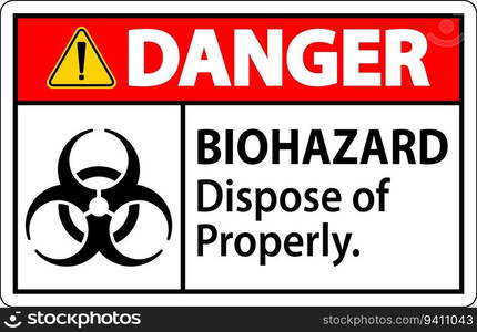 Biohazard Danger Label Biohazard Dispose Of Properly