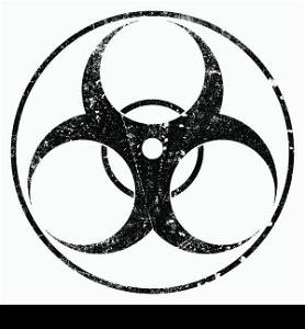 Biohazard Grunge Symbol for your design. EPS10 vector.