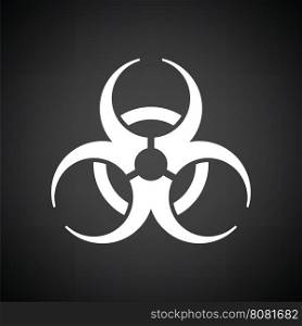 Biohazard icon. Black background with white. Vector illustration.