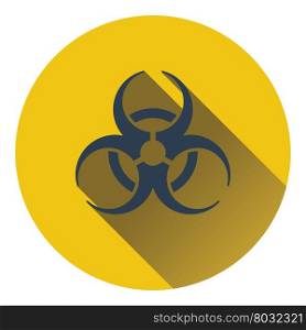 Biohazard icon. Flat color design. Vector illustration.