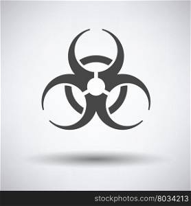 Biohazard icon on gray background, round shadow. Vector illustration.