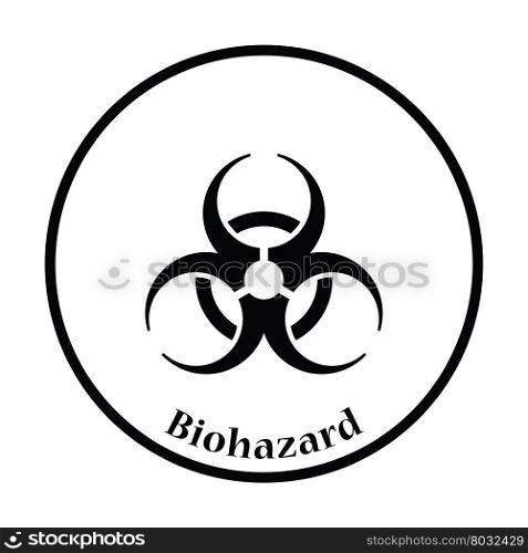 Biohazard icon. Thin circle design. Vector illustration.