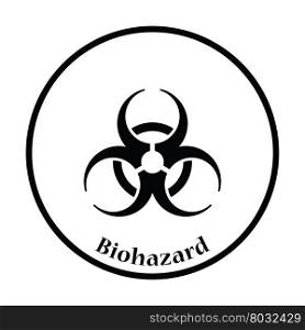 Biohazard icon. Thin circle design. Vector illustration.