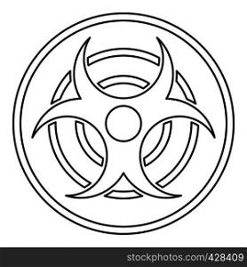 Biohazard sign icon. Outline illustration of biohazard sign vector icon for web. Biohazard sign icon, outline style