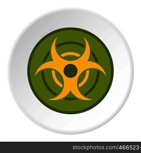 Biohazard symbol icon in flat circle isolated on white background vector illustration for web. Biohazard symbol icon circle