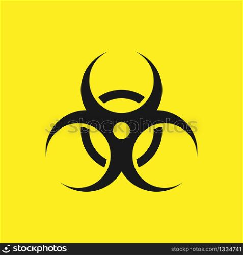 Biohazard symbol logo on yellow background. Vector EPS 10
