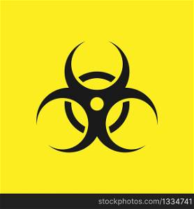 Biohazard symbol logo on yellow background. Vector EPS 10