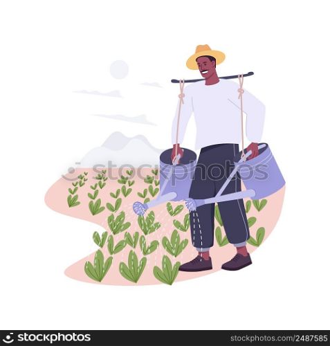 Biological pest control isolated cartoon vector illustrations. Farmer gets rid of pests in the field, modern agriculture, organic farming, harvest safety, plant disease vector cartoon.. Biological pest control isolated cartoon vector illustrations.