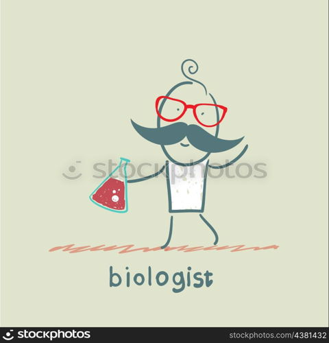 biologist holding a test tube