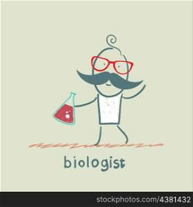 biologist holding a test tube