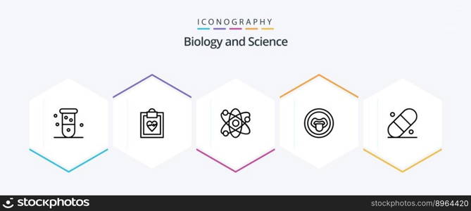 Biology 25 Line icon pack including patch. science. science. lips. biology