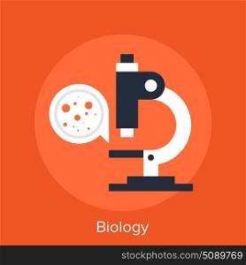 biology. Abstract vector illustration of biology flat design concept.