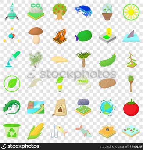 Biology and ecology icons set. Cartoon style of 36 biology and ecology vector icons for web for any design. Biology and ecology icons set, cartoon style