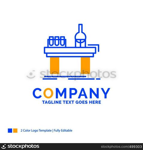 Biology, chemistry, lab, laboratory, production Blue Yellow Business Logo template. Creative Design Template Place for Tagline.