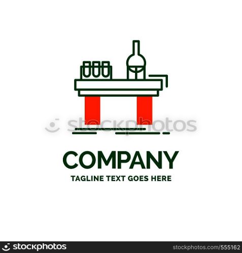 Biology, chemistry, lab, laboratory, production Flat Business Logo template. Creative Green Brand Name Design.