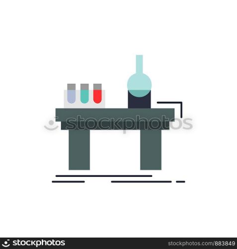 Biology, chemistry, lab, laboratory, production Flat Color Icon Vector