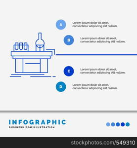 Biology, chemistry, lab, laboratory, production Infographics Template for Website and Presentation. Line Blue icon infographic style vector illustration. Vector EPS10 Abstract Template background