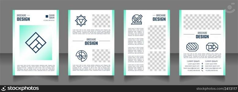 Biology course blank brochure design. Template set with copy space for text. Premade corporate reports collection. Editable 4 paper pages. Teco Light, Semibold, Arial Regular fonts used. Biology course blank brochure design