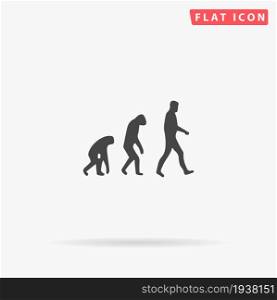 Biology Evolution flat vector icon. Glyph style sign. Simple hand drawn illustrations symbol for concept infographics, designs projects, UI and UX, website or mobile application.. Biology Evolution flat vector icon