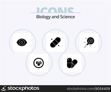 Biology Glyph Icon Pack 5 Icon Design. . bio. lab. sperms. plaster