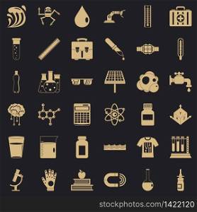 Biology icons set. Simple style of 36 biology vector icons for web for any design. Biology icons set, simple style
