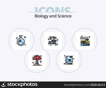 Biology Line Filled Icon Pack 5 Icon Design. biology. science. science. plant. research