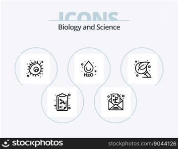Biology Line Icon Pack 5 Icon Design. biology. plant. leaves. nature. biology