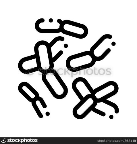 Biology Micro Bacteria Vector Sign Thin Line Icon. Unhealthy Organism Bacteria Pandemic Linear Pictogram. Chemical Microbe Type Infection Microorganism Bacteriology Contour Monochrome Illustration. Biology Micro Bacteria Vector Sign Thin Line Icon