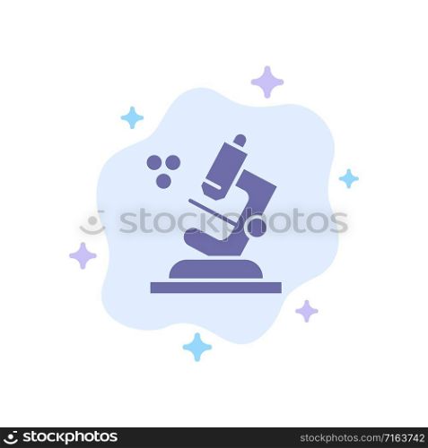 Biology, Microscope, Science Blue Icon on Abstract Cloud Background