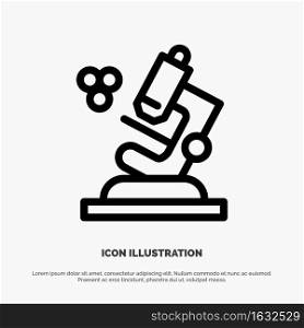 Biology, Microscope, Science Line Icon Vector