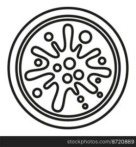 Biology petri dish icon outline vector. Health cell. Science experiment. Biology petri dish icon outline vector. Health cell