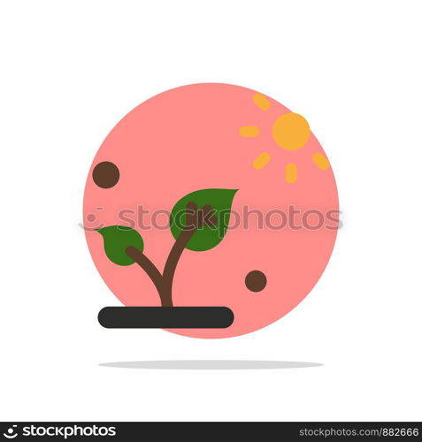 Biology, Plant, Science, Sun Abstract Circle Background Flat color Icon